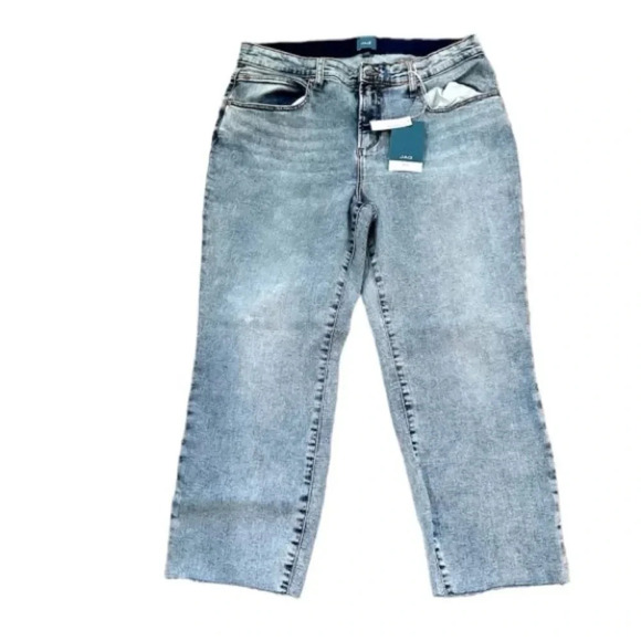 JAG Ruby Mid-Rise Straight Crop Christopher Blue Raw Hem Denim Size 20W NWT - Picture 1 of 11